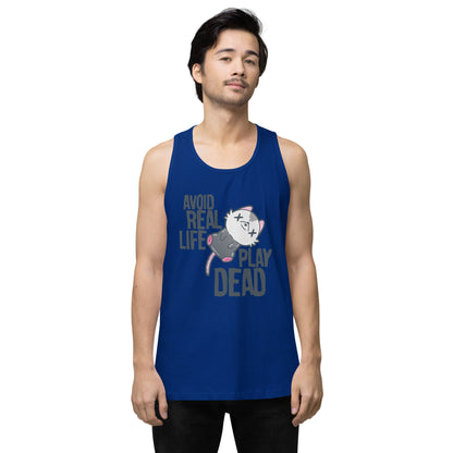 AVOID REAL LIFE PLAY DEAD - Premium Tank Top - ChubbleGumLLC