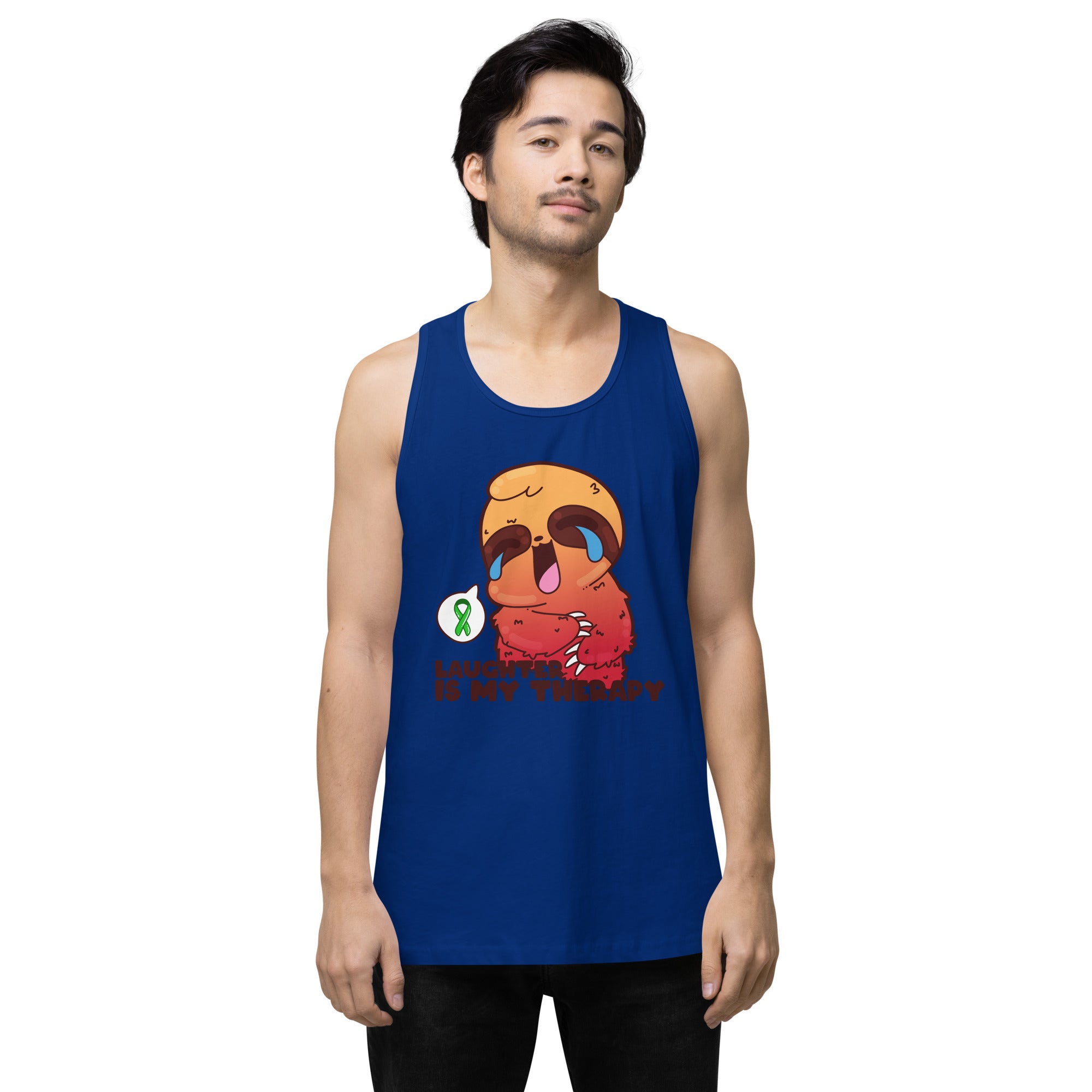 LAUGHTER IS MY THERAPY - Premium Tank Top - ChubbleGumLLC