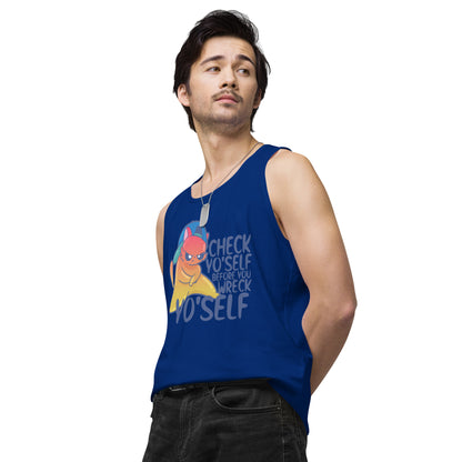 CHECK YOSELF - Premium Tank Top - ChubbleGumLLC