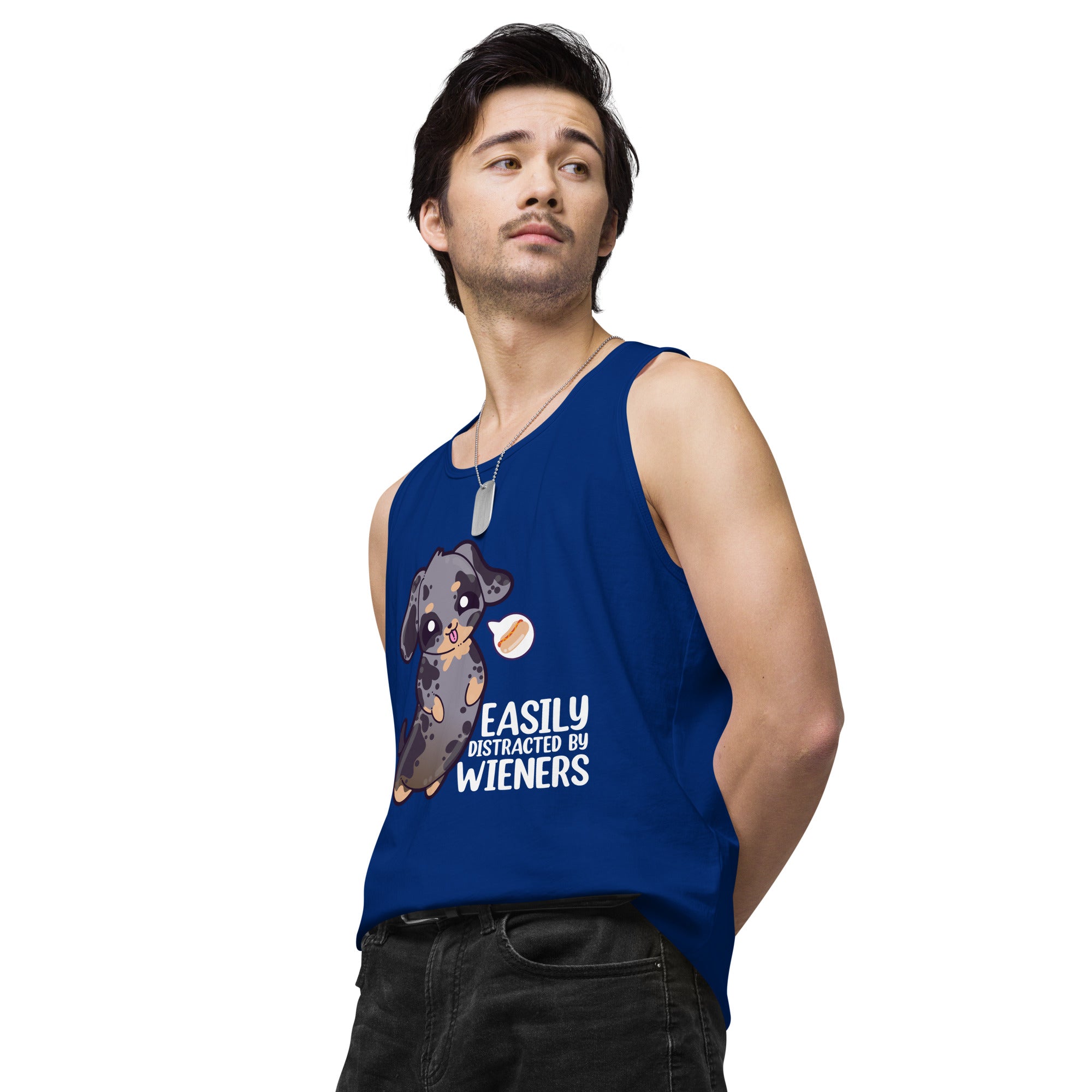 EASILY DISTRACTED BY WEINERS - Modded Premium Tank Top - ChubbleGumLLC