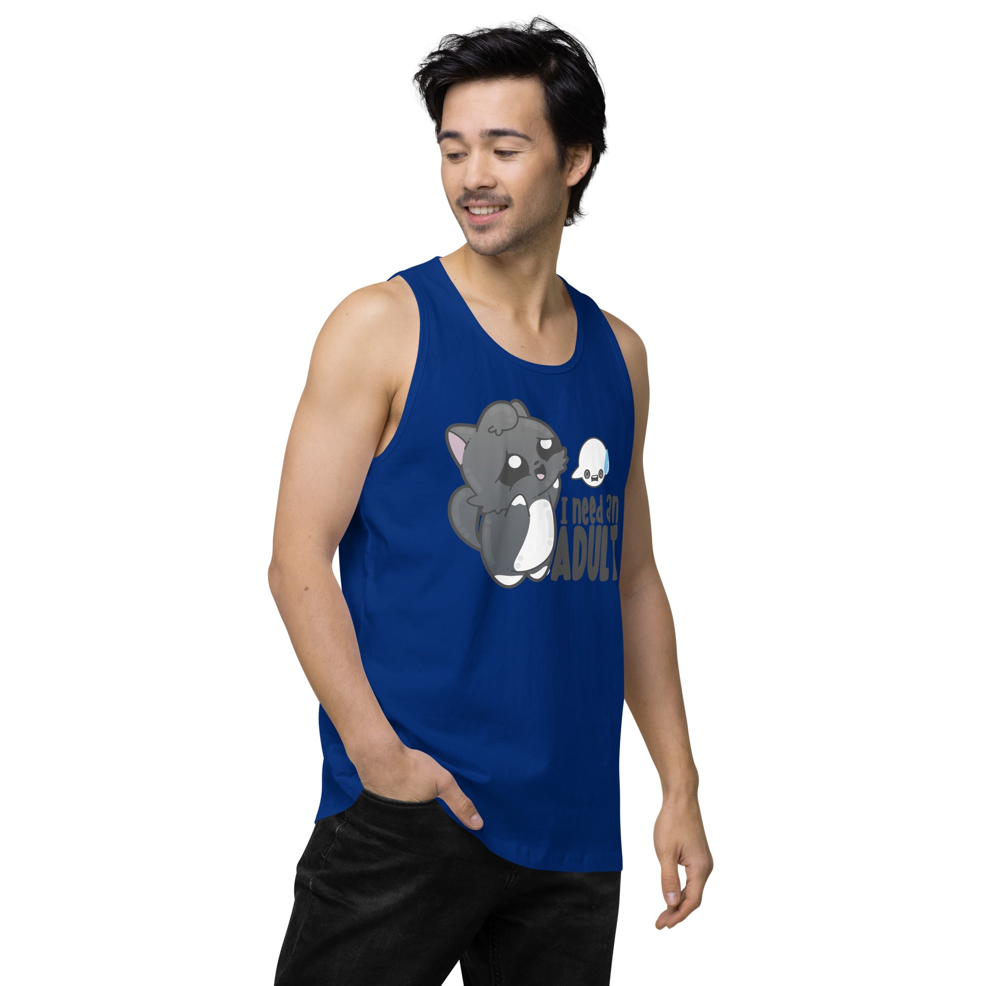 I NEED AN ADULT - Premium Tank Top - ChubbleGumLLC