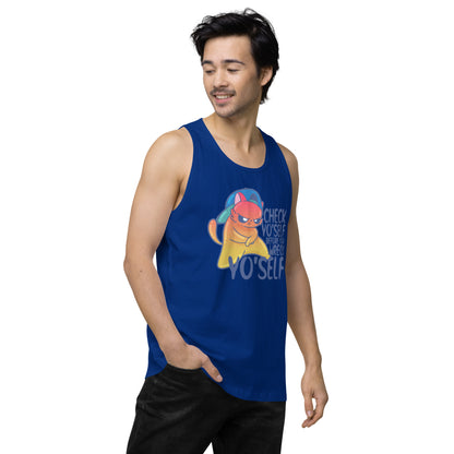 CHECK YOSELF - Premium Tank Top - ChubbleGumLLC