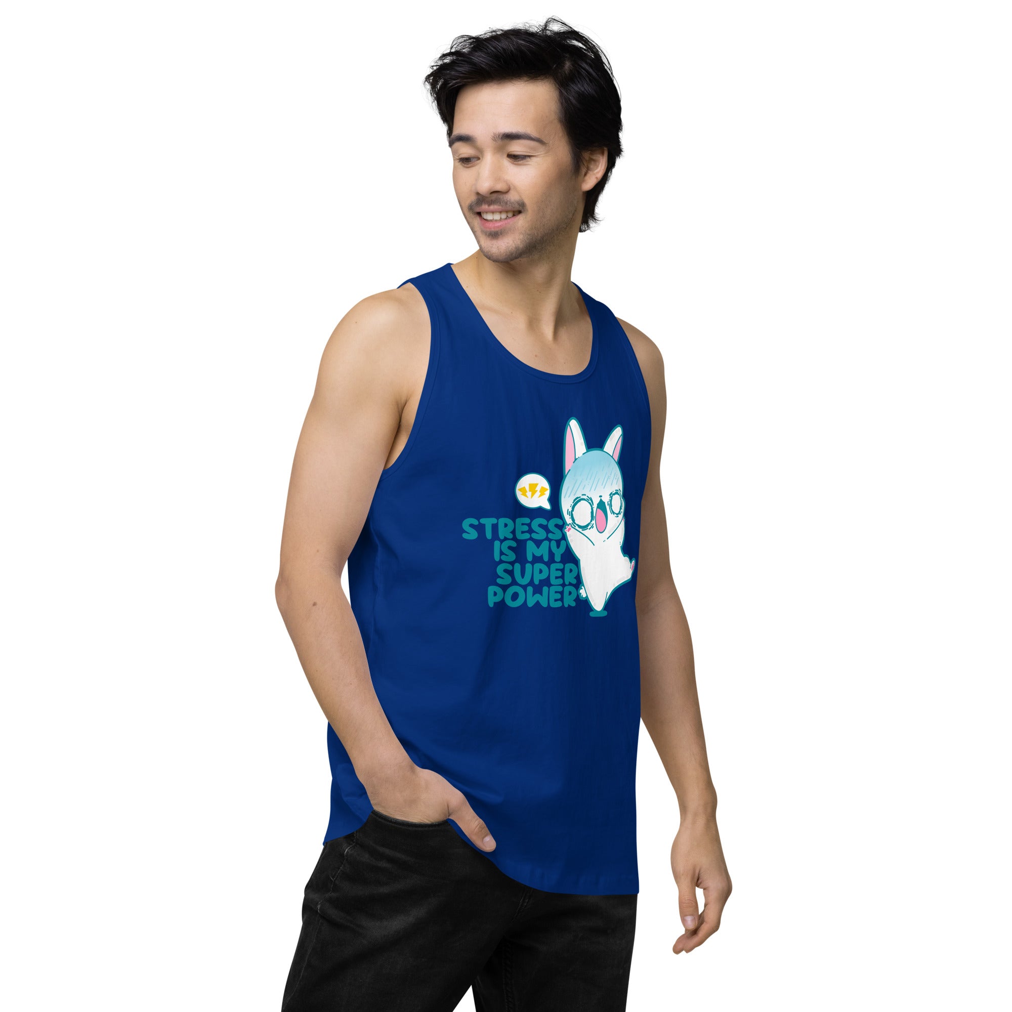 STRESS IS MY SUPERPOWER - Premium Tank Top - ChubbleGumLLC