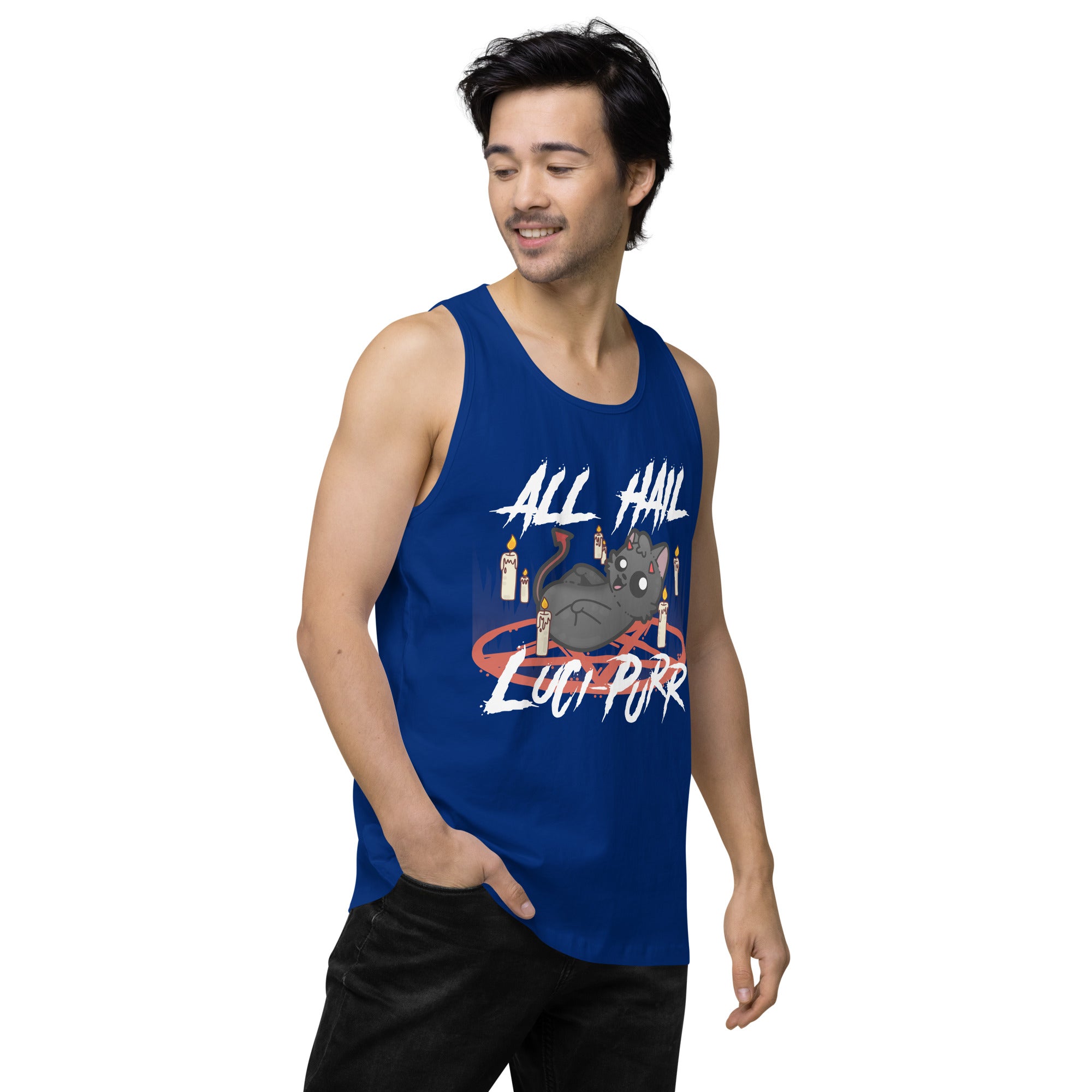 ALL HAIL LUCIPURR - Premium Tank Top - ChubbleGumLLC