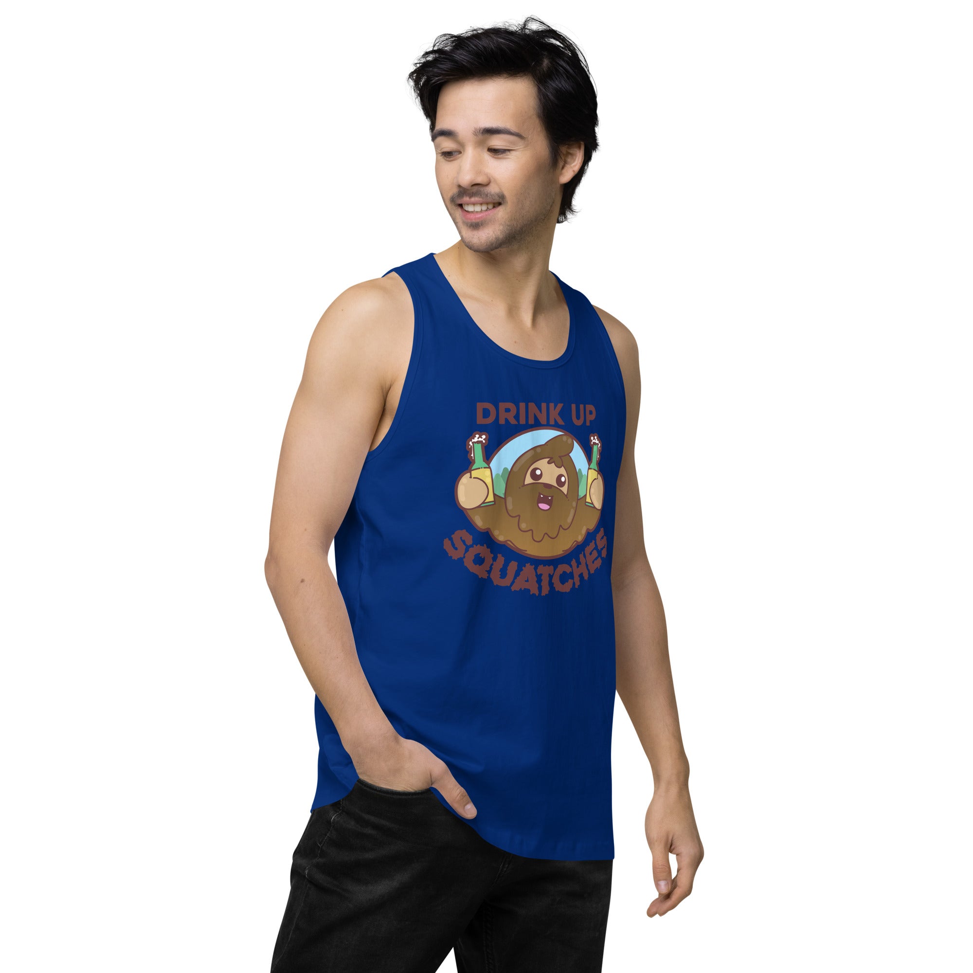 DRINK UP SQUATCHES - Premium Tank Top - ChubbleGumLLC