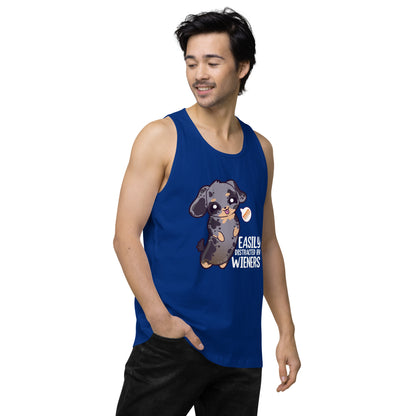 EASILY DISTRACTED BY WEINERS - Modded Premium Tank Top - ChubbleGumLLC