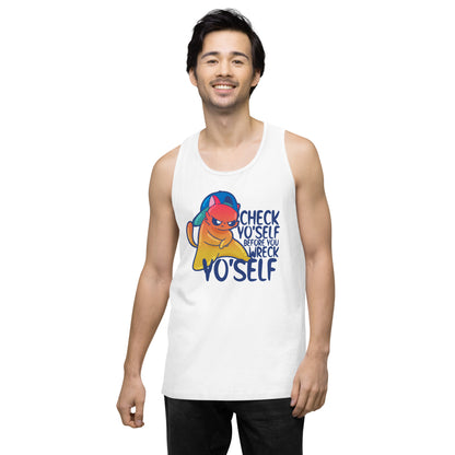 CHECK YOSELF - Premium Tank Top - ChubbleGumLLC