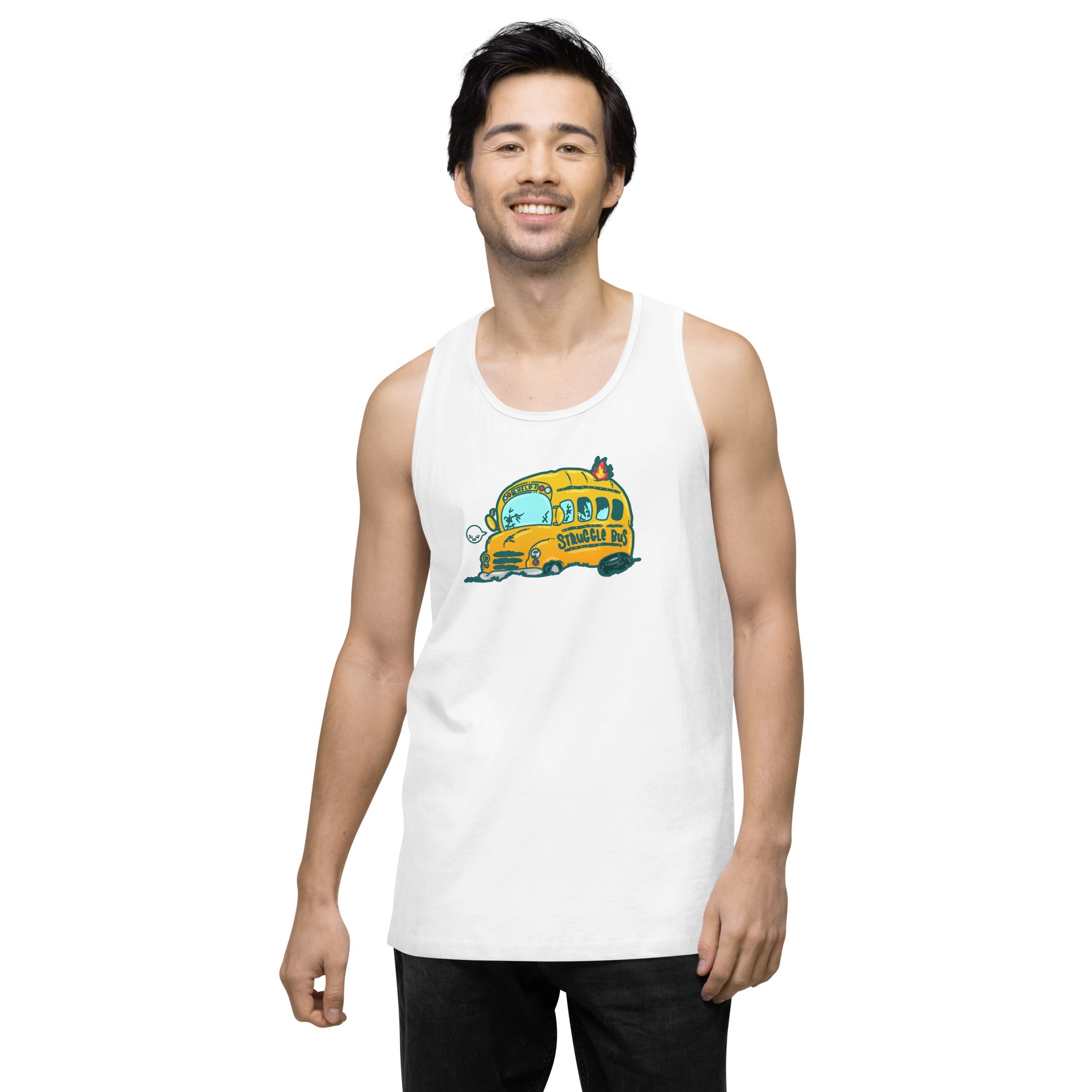 ALL ABOARD THE STRUGGLE BUS - Premium Tank Top - ChubbleGumLLC