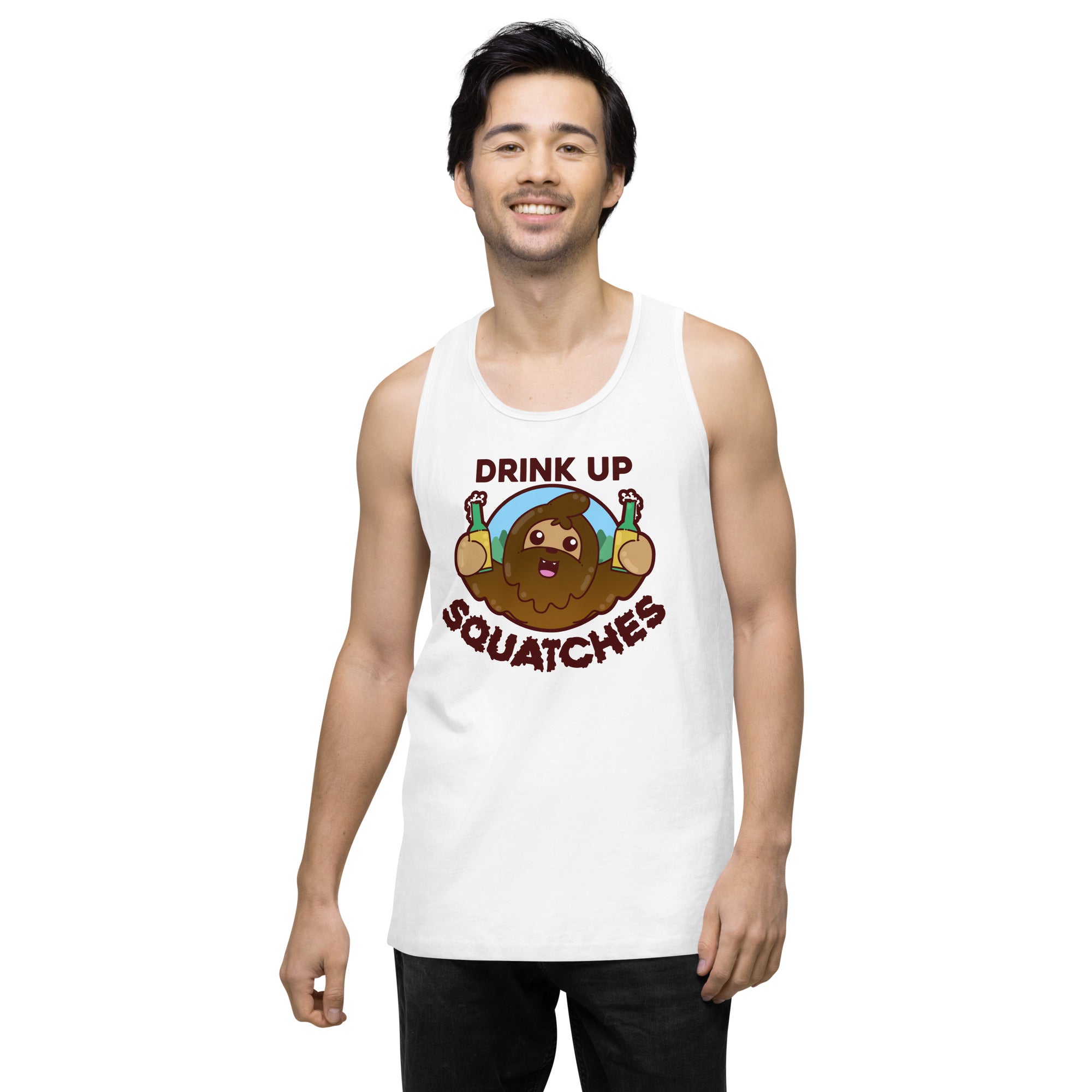 DRINK UP SQUATCHES - Premium Tank Top - ChubbleGumLLC