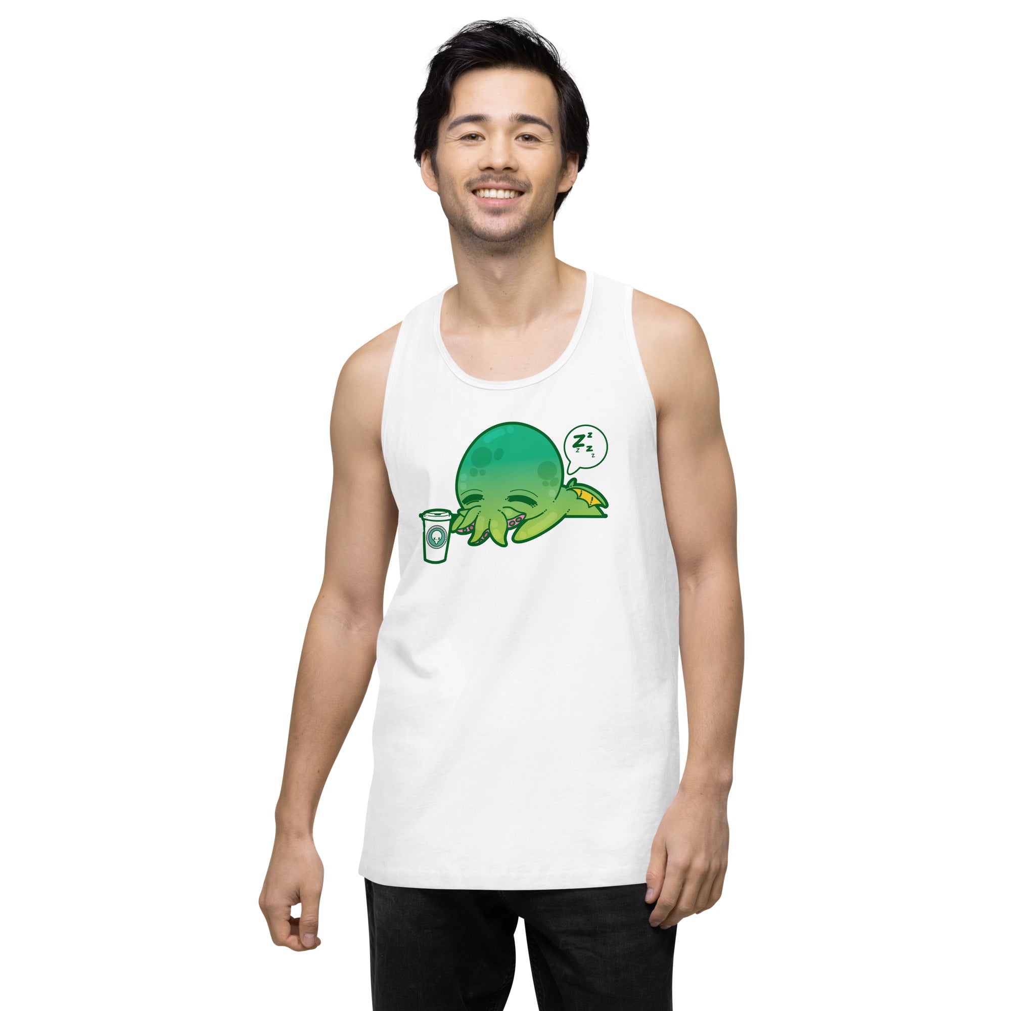 CAFFEINE BEFORE CHAOS - Modified Premium Tank Top - ChubbleGumLLC