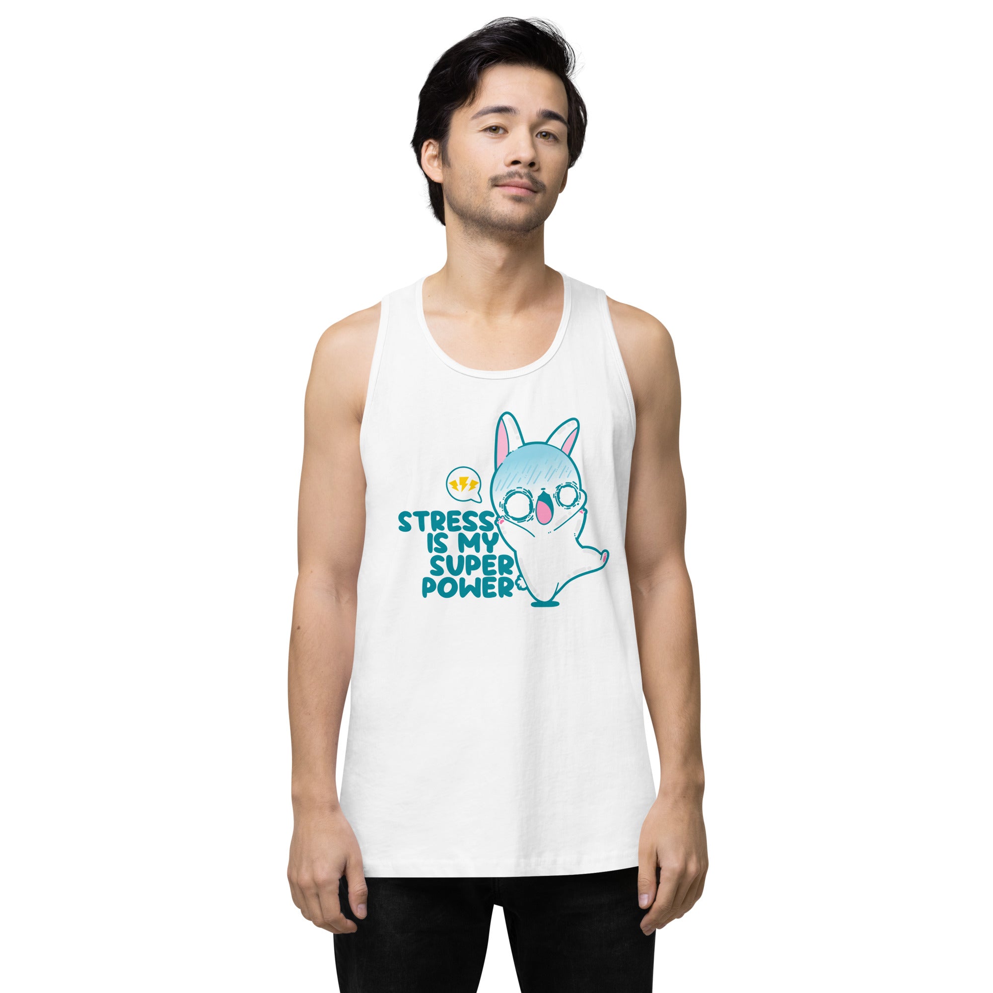 STRESS IS MY SUPERPOWER - Premium Tank Top - ChubbleGumLLC