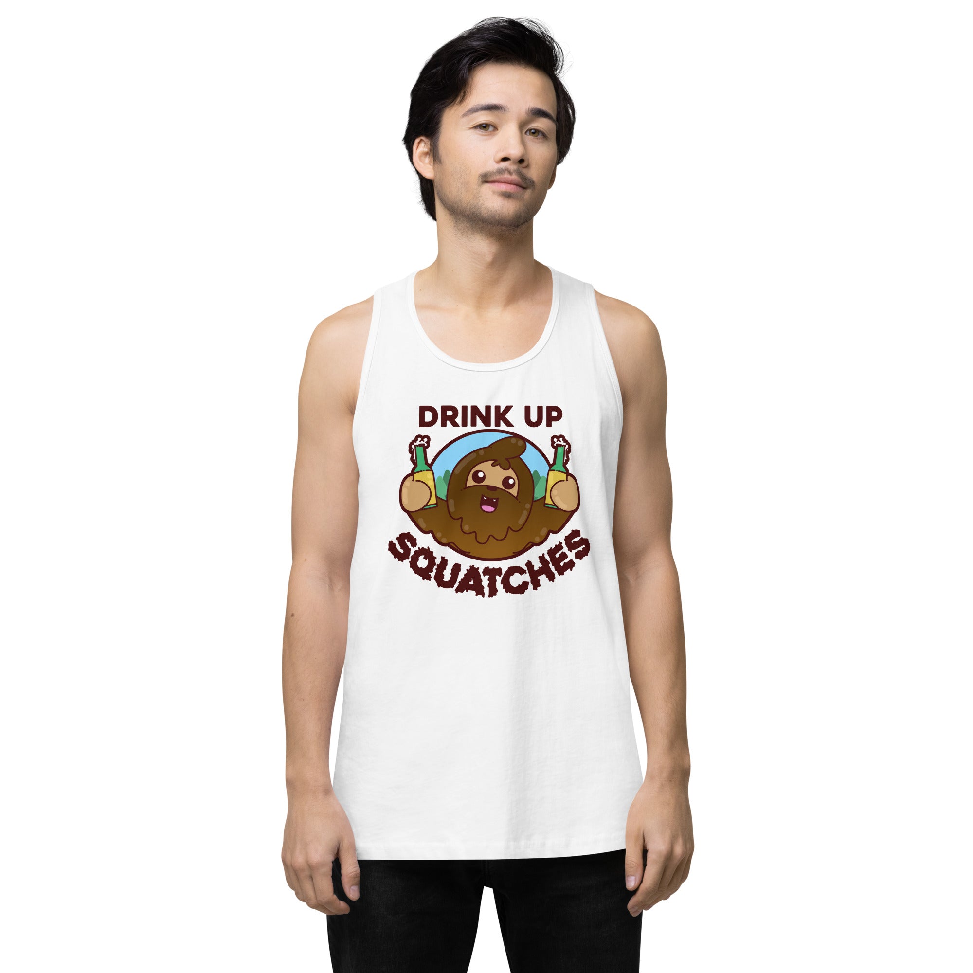 DRINK UP SQUATCHES - Premium Tank Top - ChubbleGumLLC