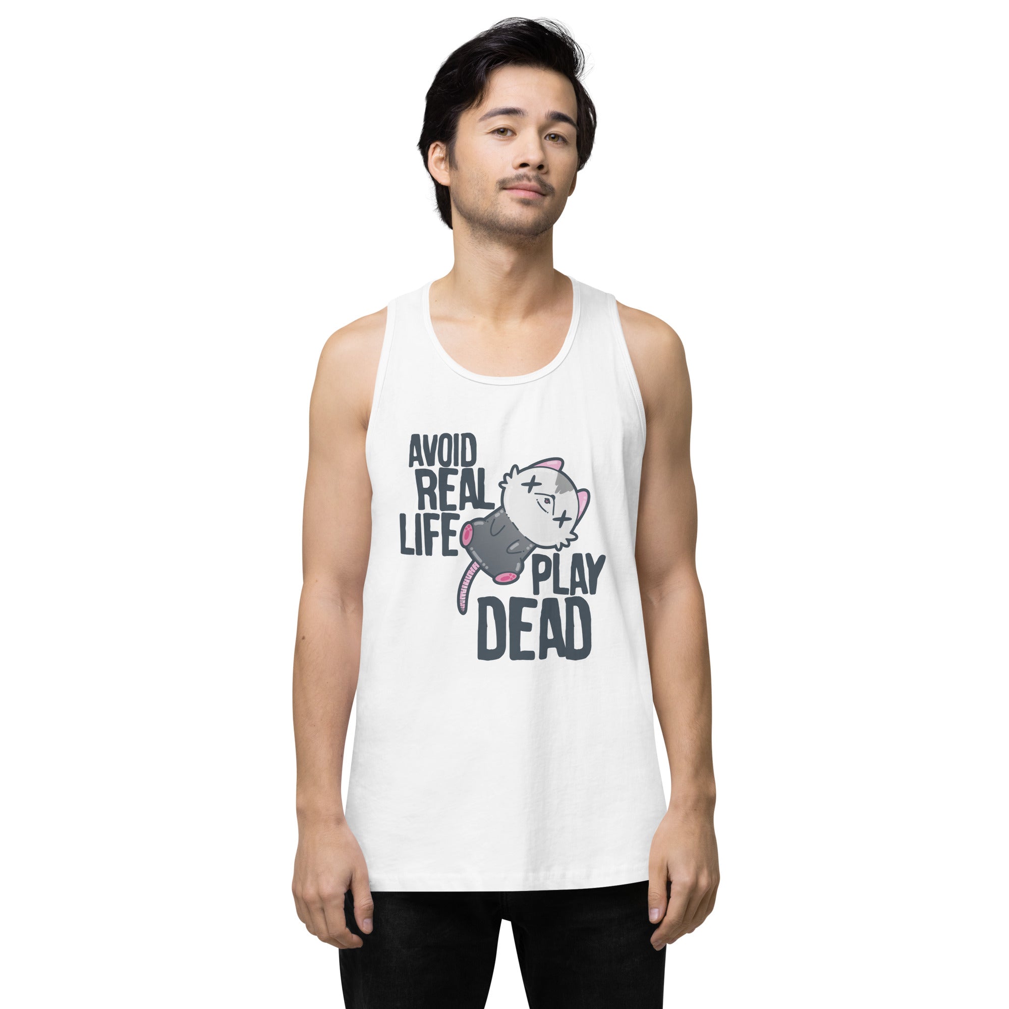 AVOID REAL LIFE PLAY DEAD - Premium Tank Top - ChubbleGumLLC