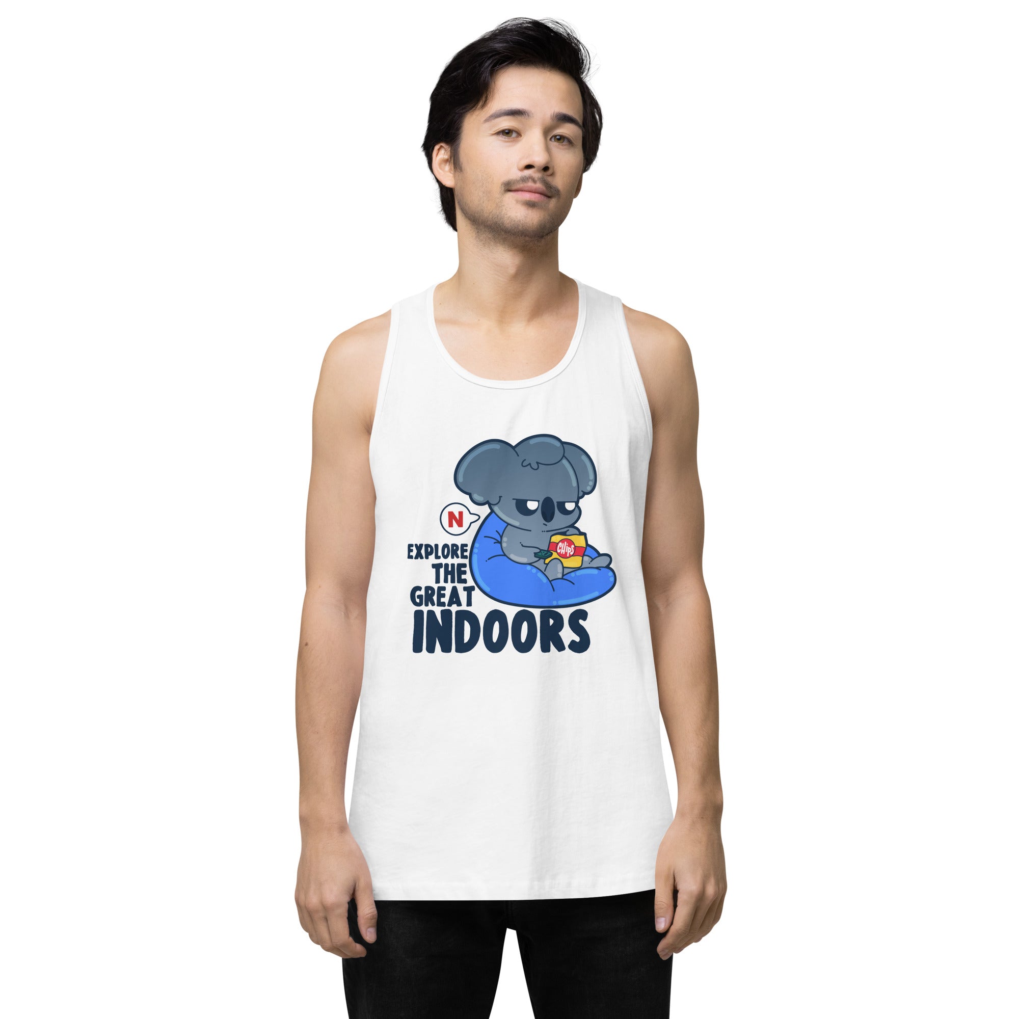 EXPLORE THE GREAT INDOORS - Premium Tank Top - ChubbleGumLLC