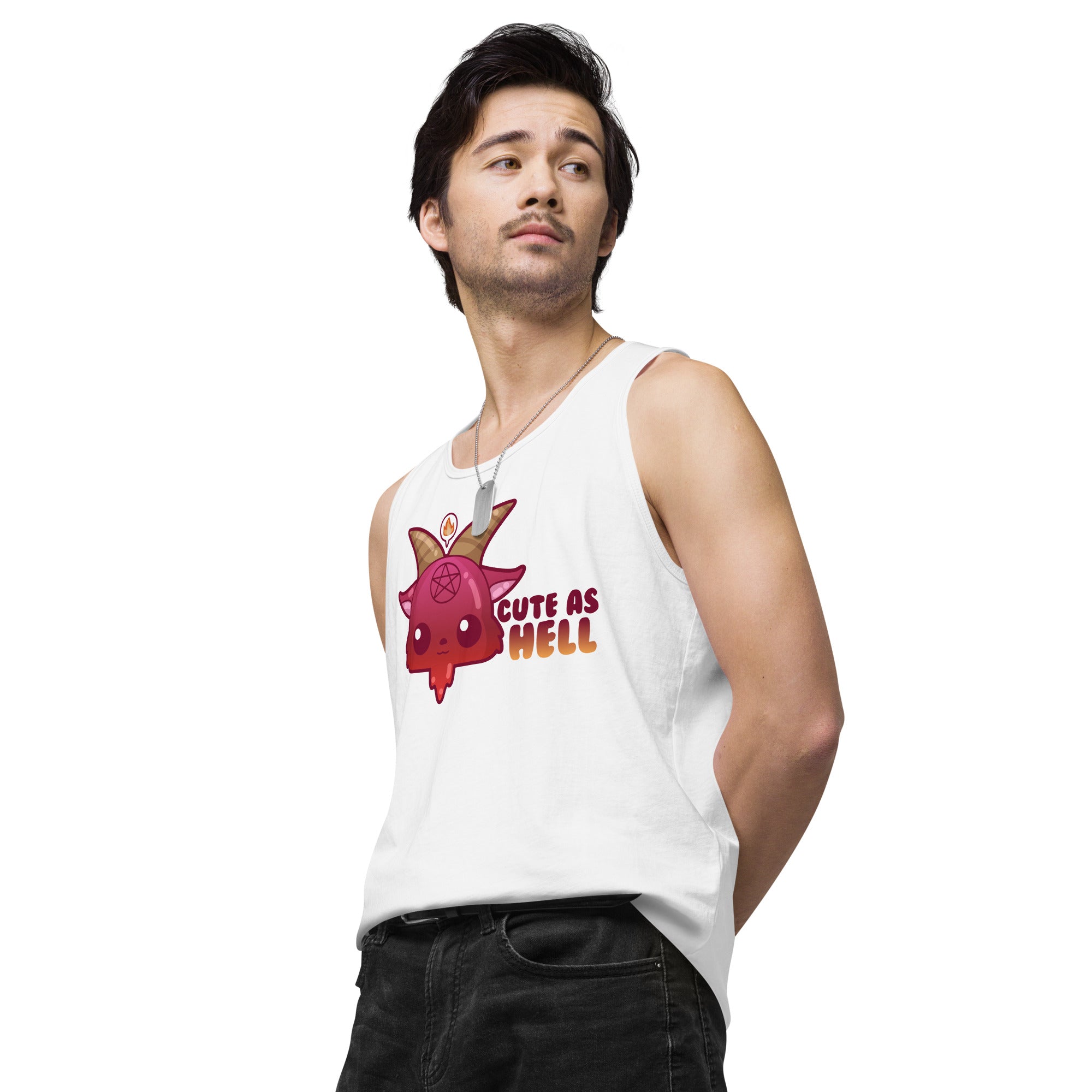 CUTE AS HELL - Premium Tank Top - ChubbleGumLLC