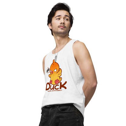 DUCK STUPID AUTOCORRECT - Premium Tank Top - ChubbleGumLLC