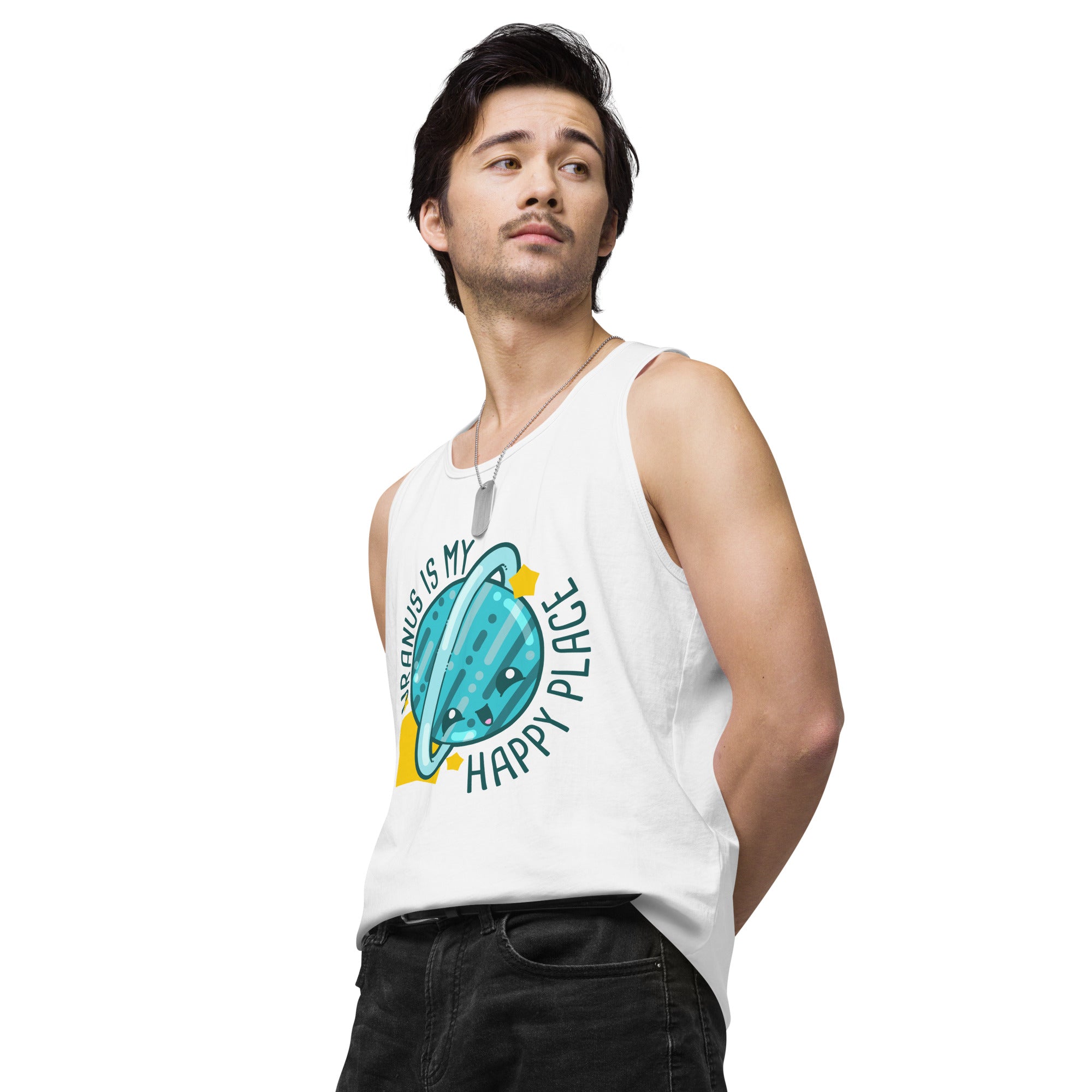 URANUS IS MY HAPPY PLACE - Tank Top - ChubbleGumLLC