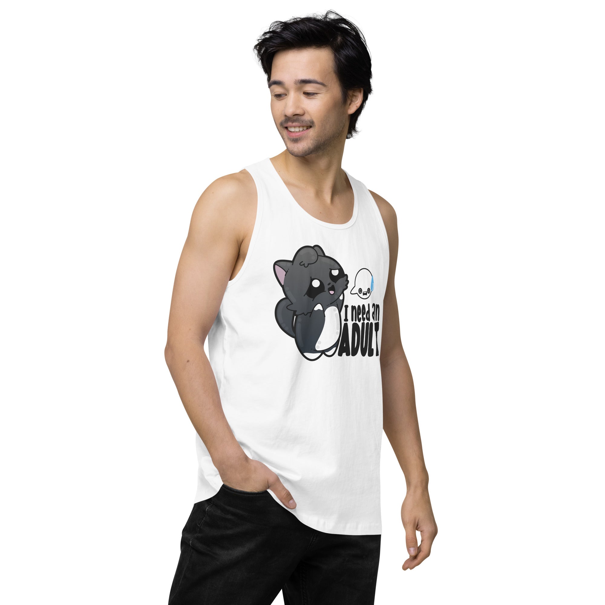 I NEED AN ADULT - Premium Tank Top - ChubbleGumLLC