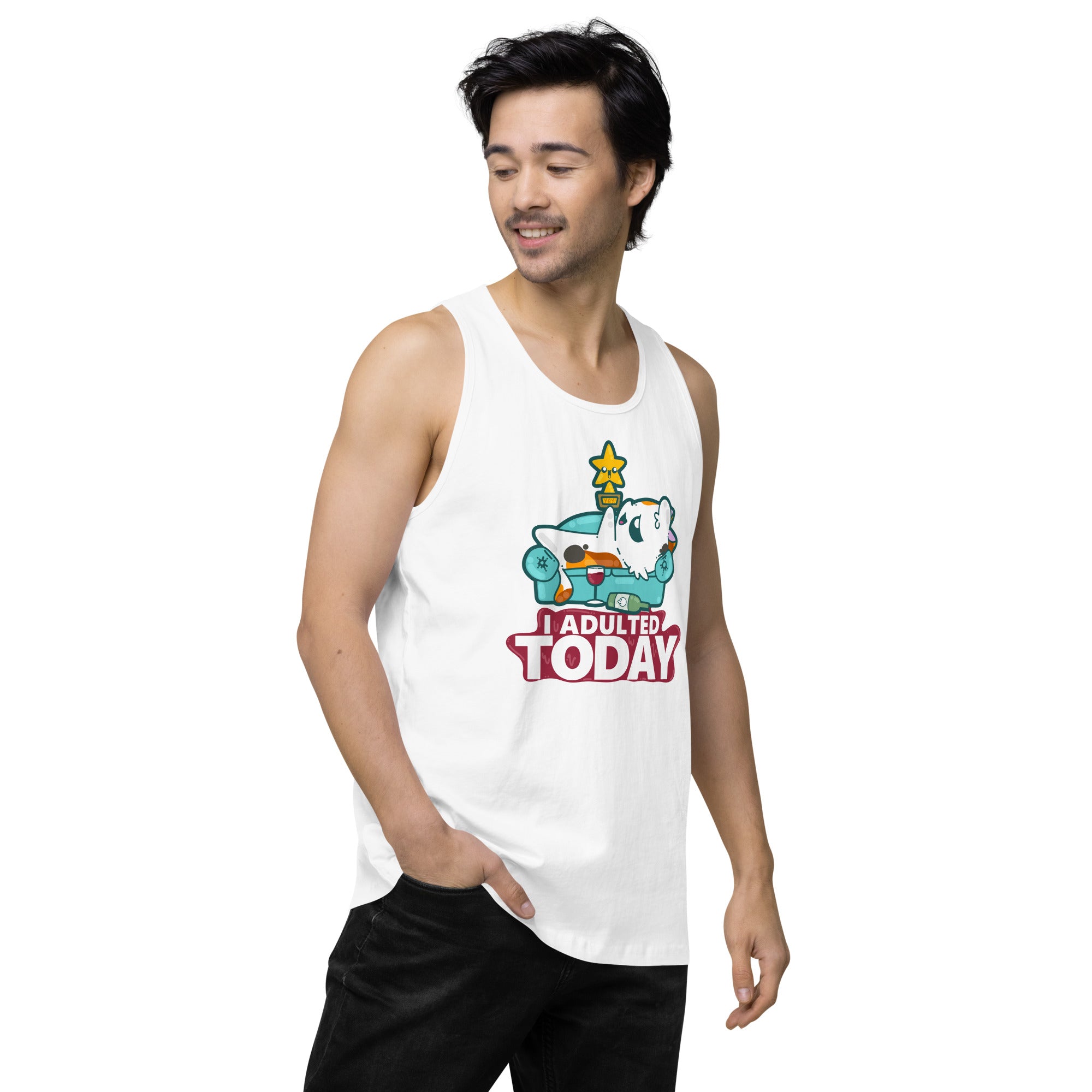 I ADULTED TODAY - Premium Tank Top - ChubbleGumLLC