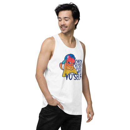 CHECK YOSELF - Premium Tank Top - ChubbleGumLLC