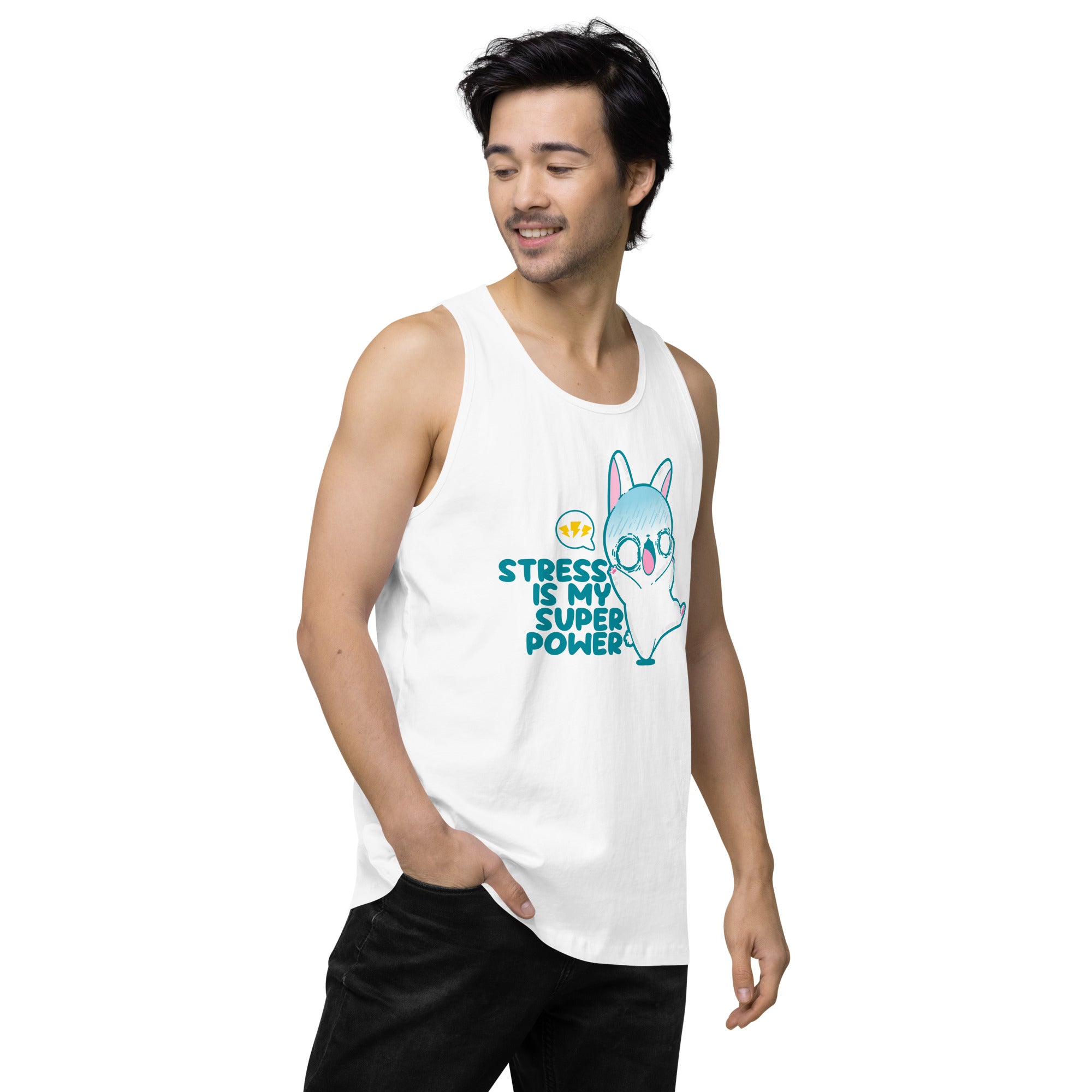 STRESS IS MY SUPERPOWER - Premium Tank Top - ChubbleGumLLC