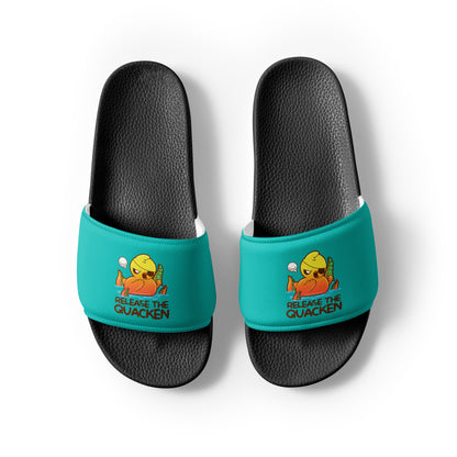 RELEASE THE QUAKEN - Slides - Men - ChubbleGumLLC