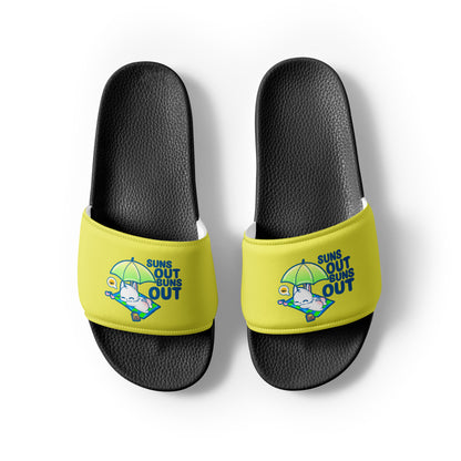 SUNS OUT BUNS OUT - Men’s Slides - ChubbleGumLLC