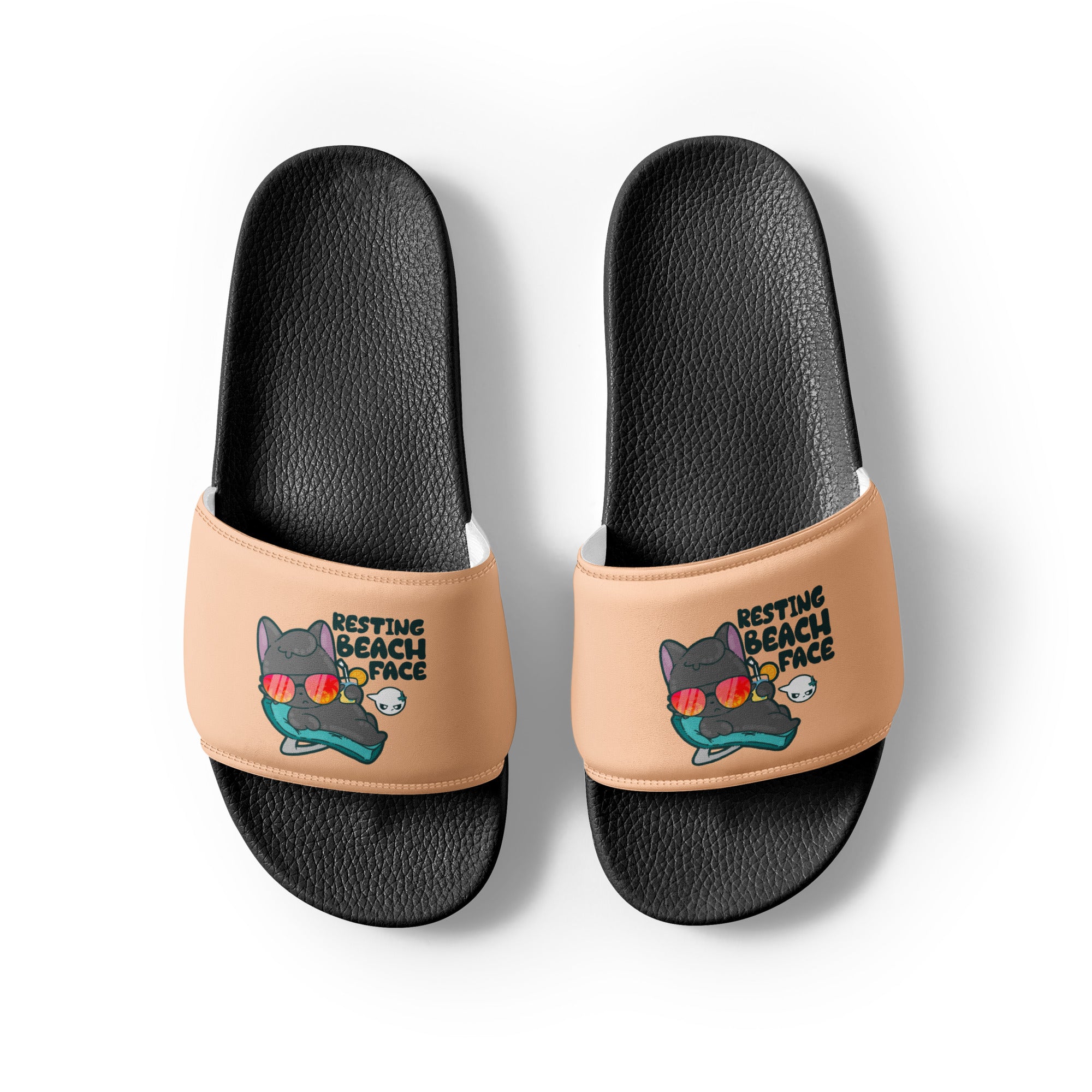 RESTING BEACH FACE - Men’s Slides - ChubbleGumLLC