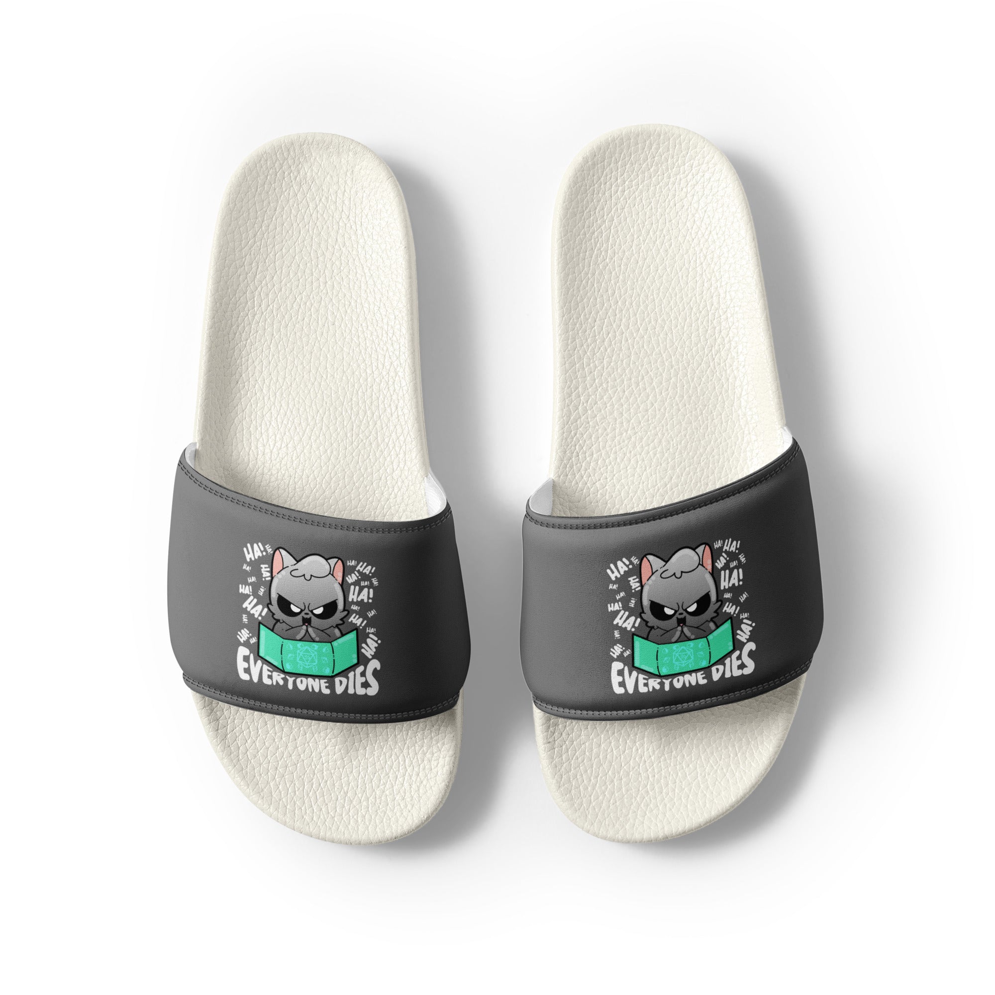 EVERYONE DIES - Mens Slides - ChubbleGumLLC