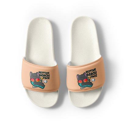 RESTING BEACH FACE - Men’s Slides - ChubbleGumLLC