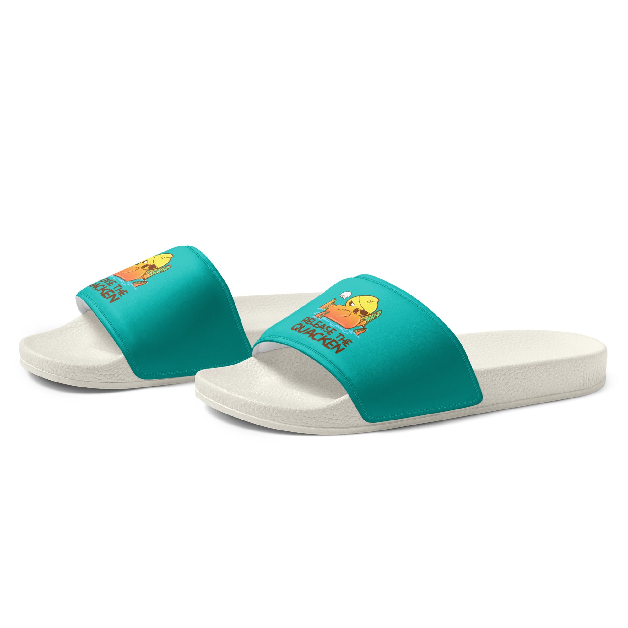 RELEASE THE QUAKEN - Slides - Men - ChubbleGumLLC