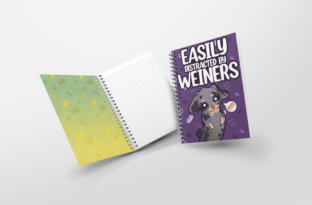 Easily Distracted by Weiners Mini Notebook - ChubbleGumLLC