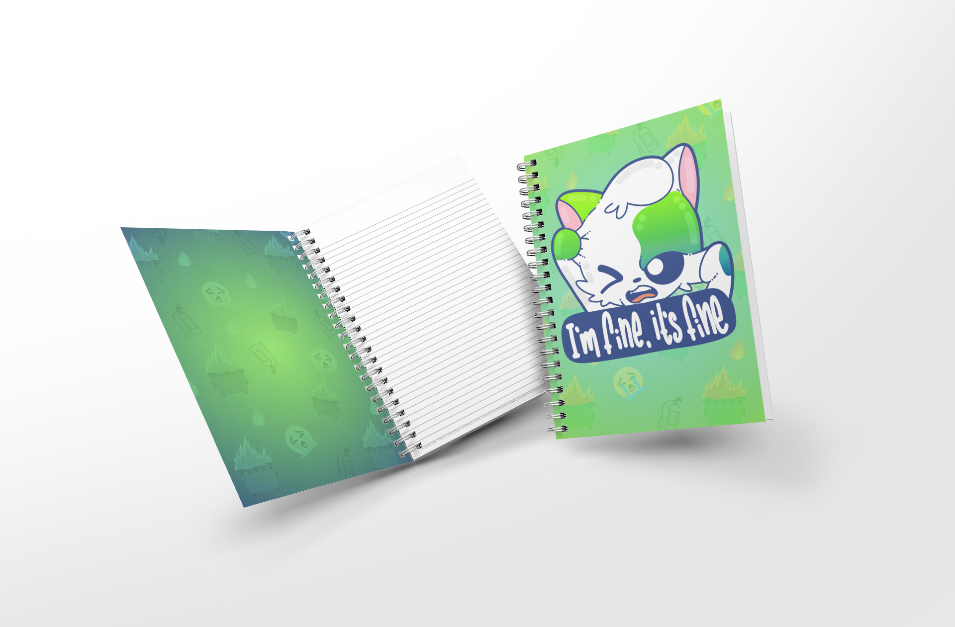 Soft Touch Mini Notebook - I'm Fine, It's Fine - ChubbleGumLLC