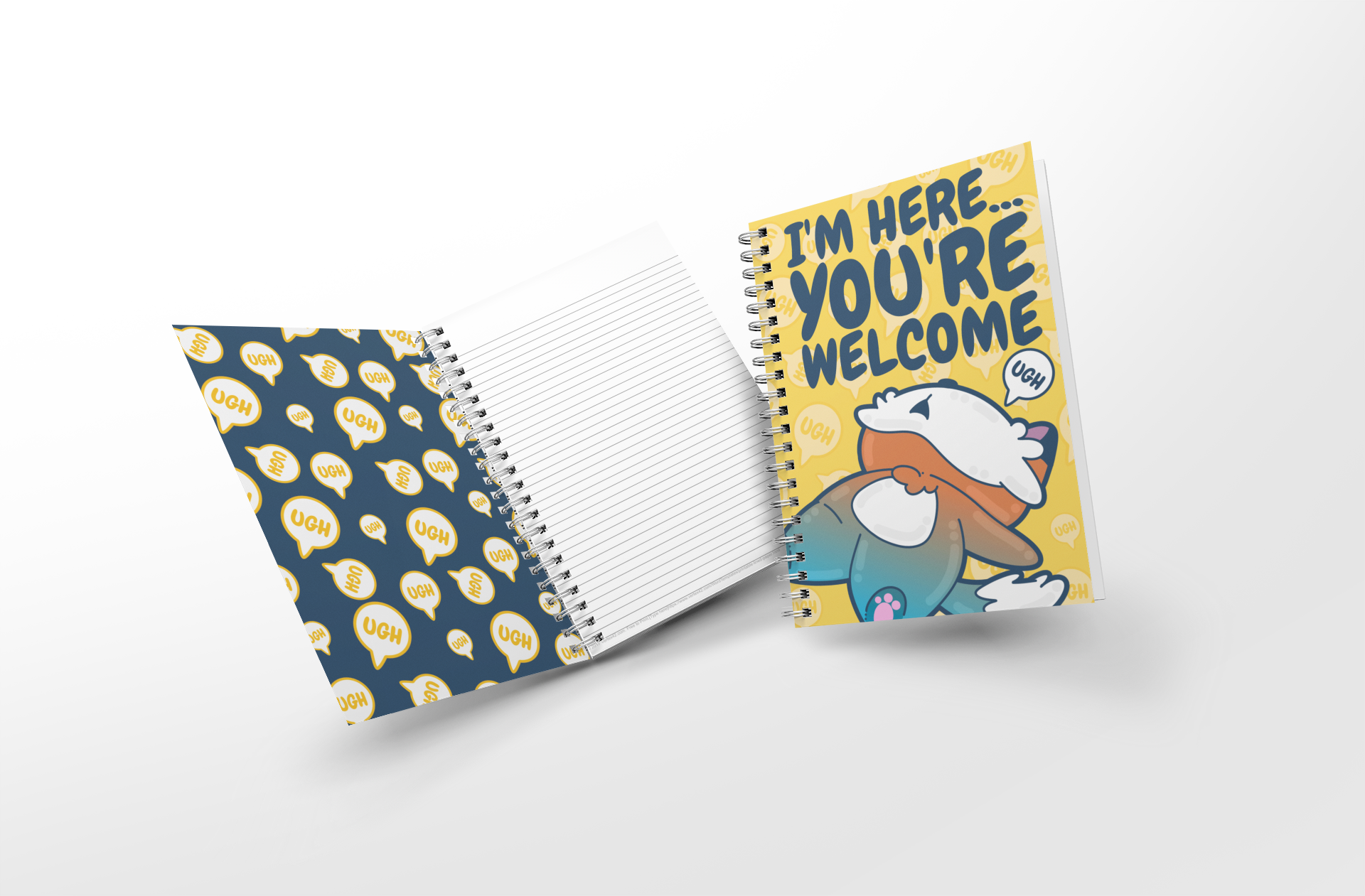 Soft Touch Mini Notebook - I'm Here You're Welcome - ChubbleGumLLC