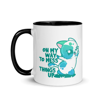 ON MY WAY TO MESS THINGS UP - Mug with Color Inside - ChubbleGumLLC