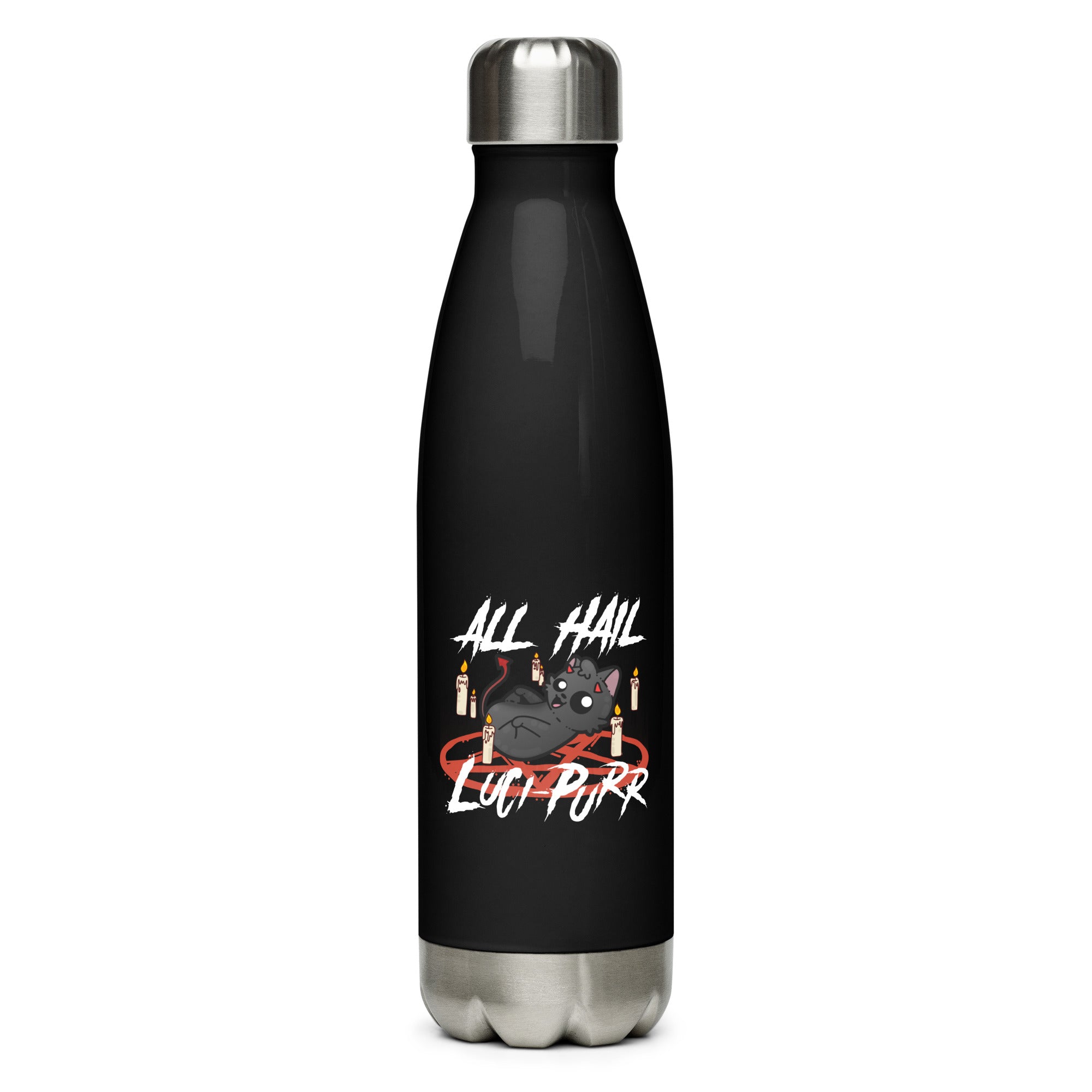 ALL HAIL LUCIPURR - Stainless Steel Water Bottle - ChubbleGumLLC