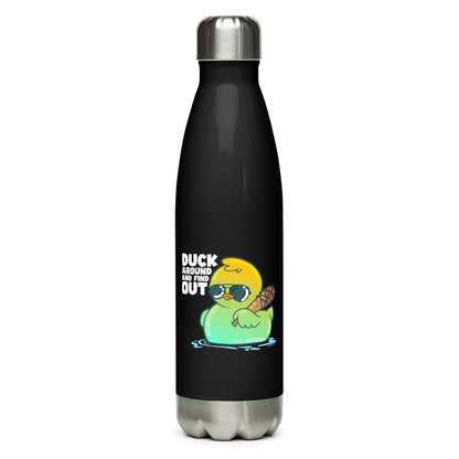 DUCK AROUND AND FIND OUT - Stainless Steel Water Bottle - ChubbleGumLLC