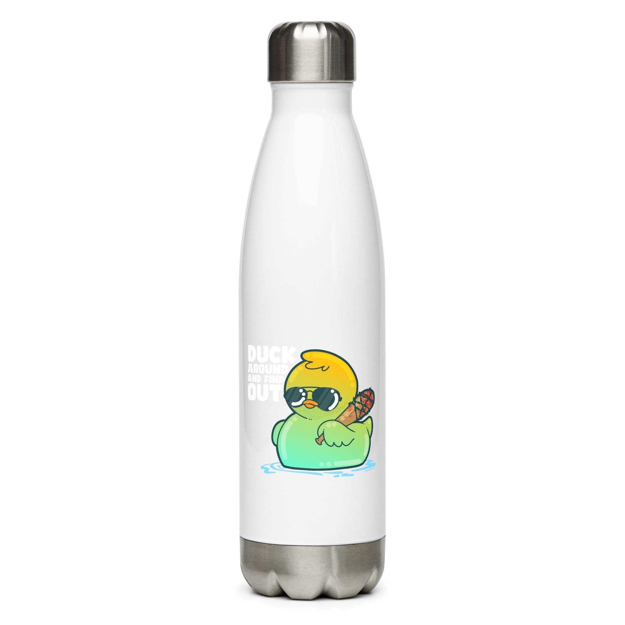 DUCK AROUND AND FIND OUT - Stainless Steel Water Bottle - ChubbleGumLLC
