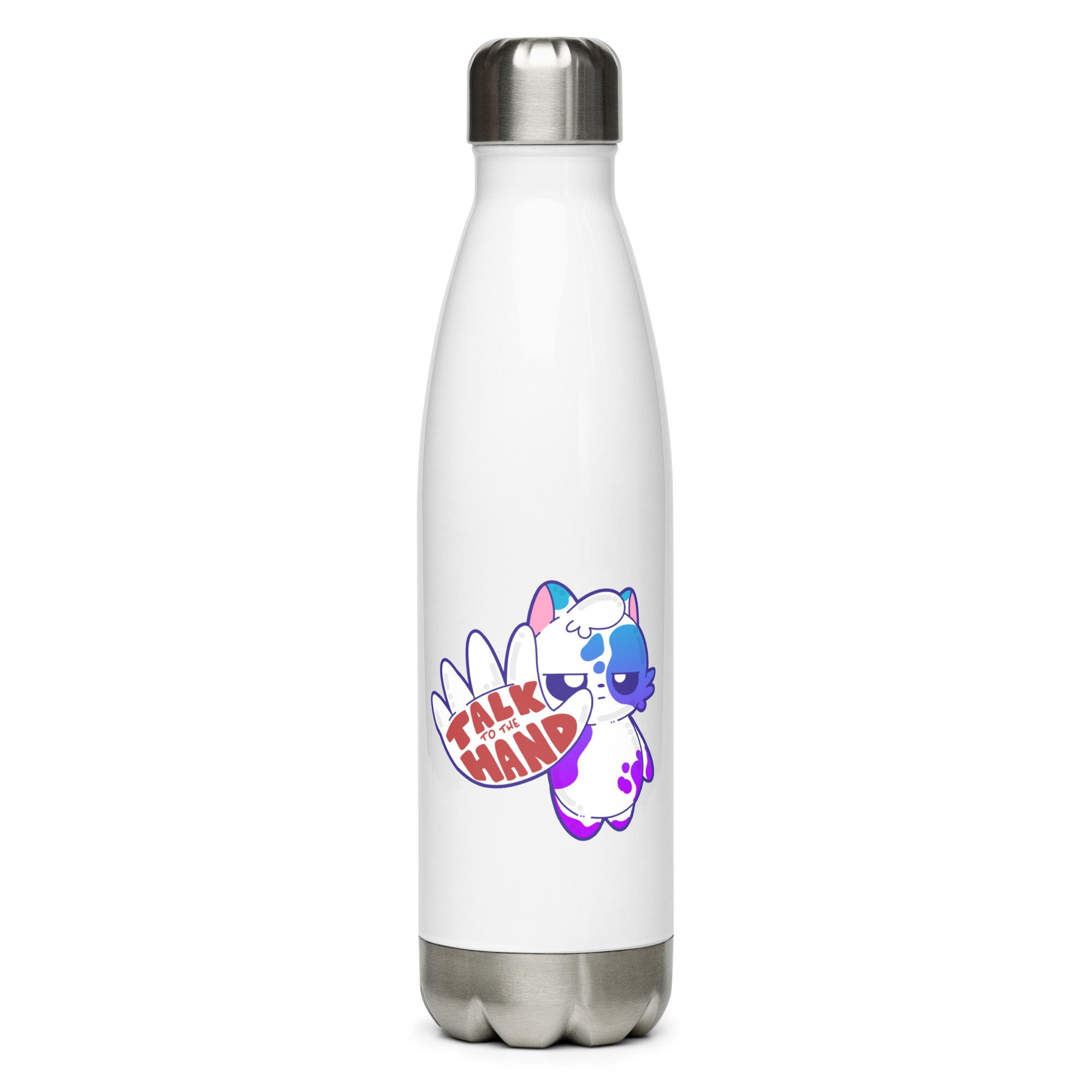 TALK TO THE HAND  - Stainless Steel Water Bottle - ChubbleGumLLC