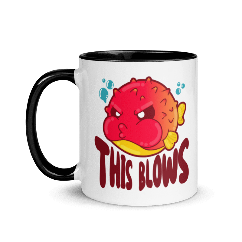 THIS BLOWS - Mug with Color Inside - ChubbleGumLLC