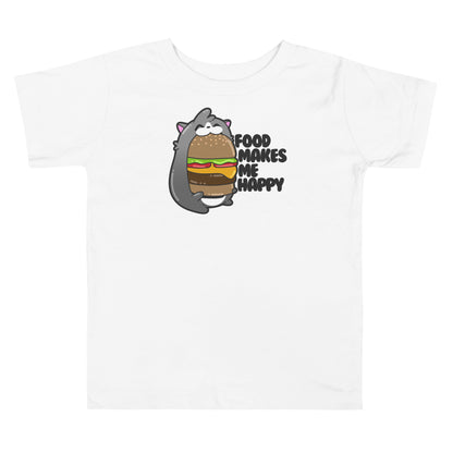 FOOD MAKES ME HAPPY - Toddler Tee - ChubbleGumLLC