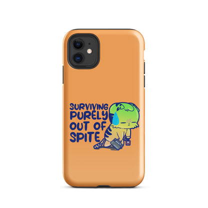 SURVIVING PURELY OUT OF SPITE - Tough Case for iPhone® - ChubbleGumLLC