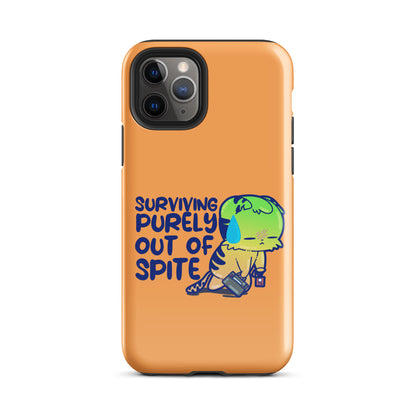 SURVIVING PURELY OUT OF SPITE - Tough Case for iPhone® - ChubbleGumLLC