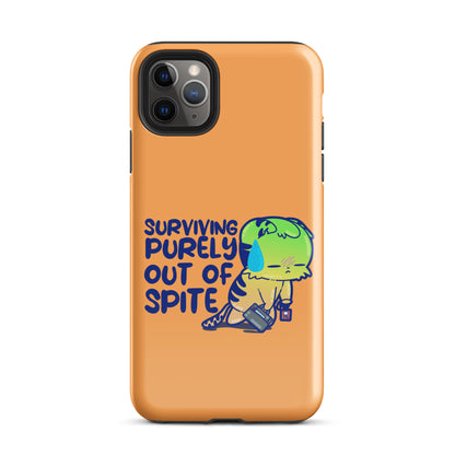 SURVIVING PURELY OUT OF SPITE - Tough Case for iPhone® - ChubbleGumLLC