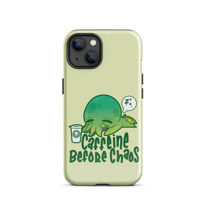 CAFFEINE BEFORE CHAOS - Tough Case for iPhone® - ChubbleGumLLC