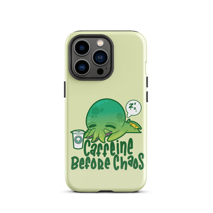 CAFFEINE BEFORE CHAOS - Tough Case for iPhone® - ChubbleGumLLC