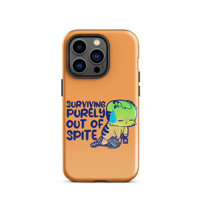 SURVIVING PURELY OUT OF SPITE - Tough Case for iPhone® - ChubbleGumLLC