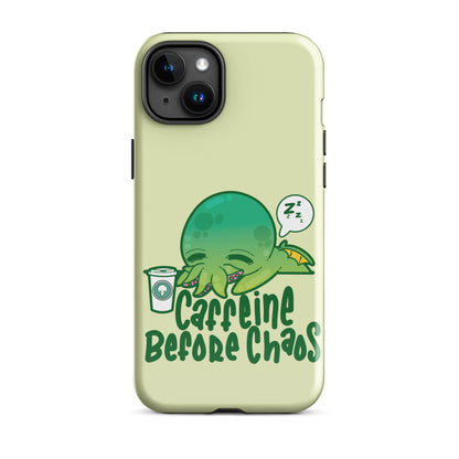 CAFFEINE BEFORE CHAOS - Tough Case for iPhone® - ChubbleGumLLC