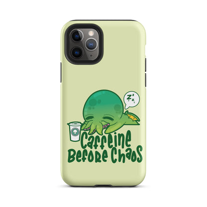 CAFFEINE BEFORE CHAOS - Tough Case for iPhone® - ChubbleGumLLC