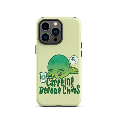 CAFFEINE BEFORE CHAOS - Tough Case for iPhone® - ChubbleGumLLC